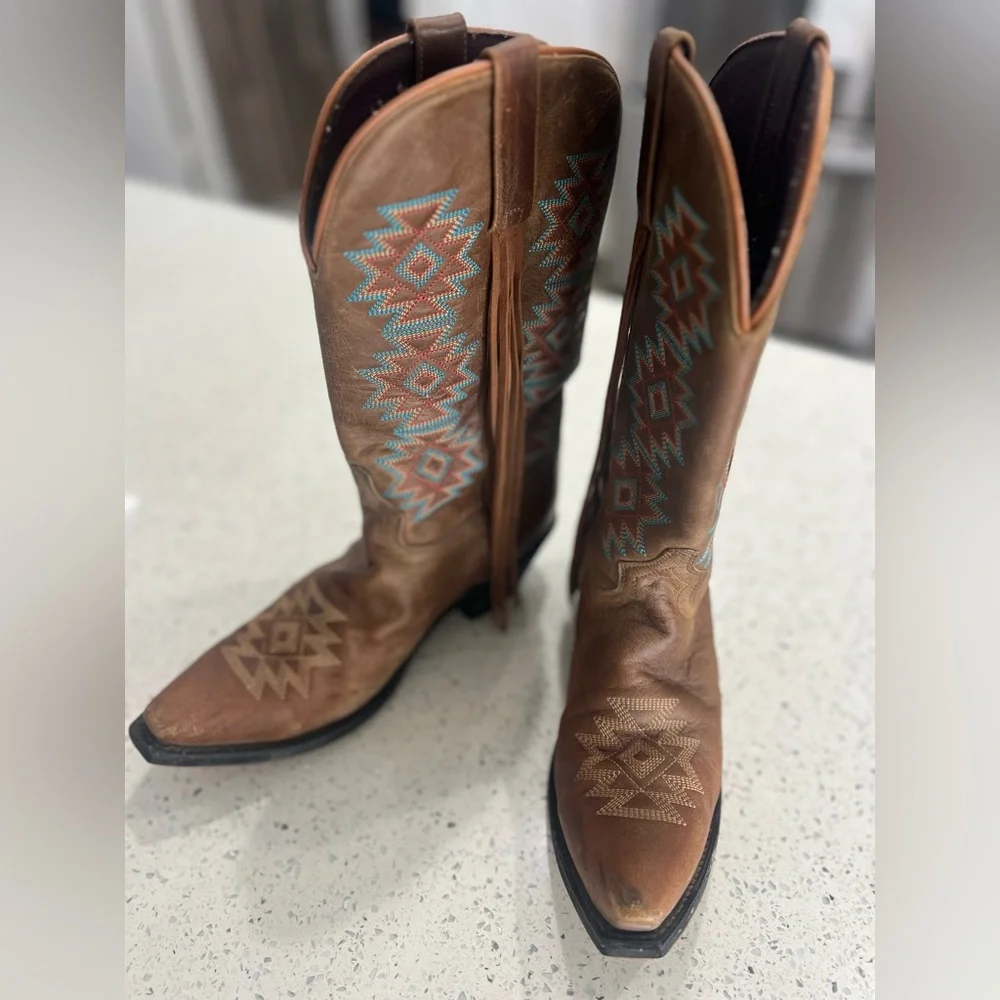 LAREDO WOMEN'S CHARMAYNE Cowboy Sz 9
WESTERN BOOTS SNIP TOE Teal - Picture 2 of 9